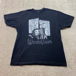 Marvel WandaVision Shirt Men Large Black Short Sleeve TV Show Graphic Tee